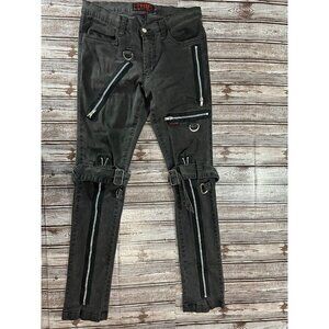 Tripp NYC Rave Skater Cyber GOTH Y2K Skinny Emo Punk Jeans Pants Size 28